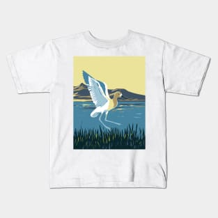 American Avocet in the Great Salt Lake Utah USA WPA Art Poster Kids T-Shirt